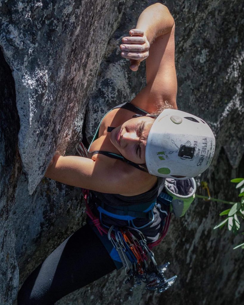 Kaya Lindsay climbing in Yosemite National Park 