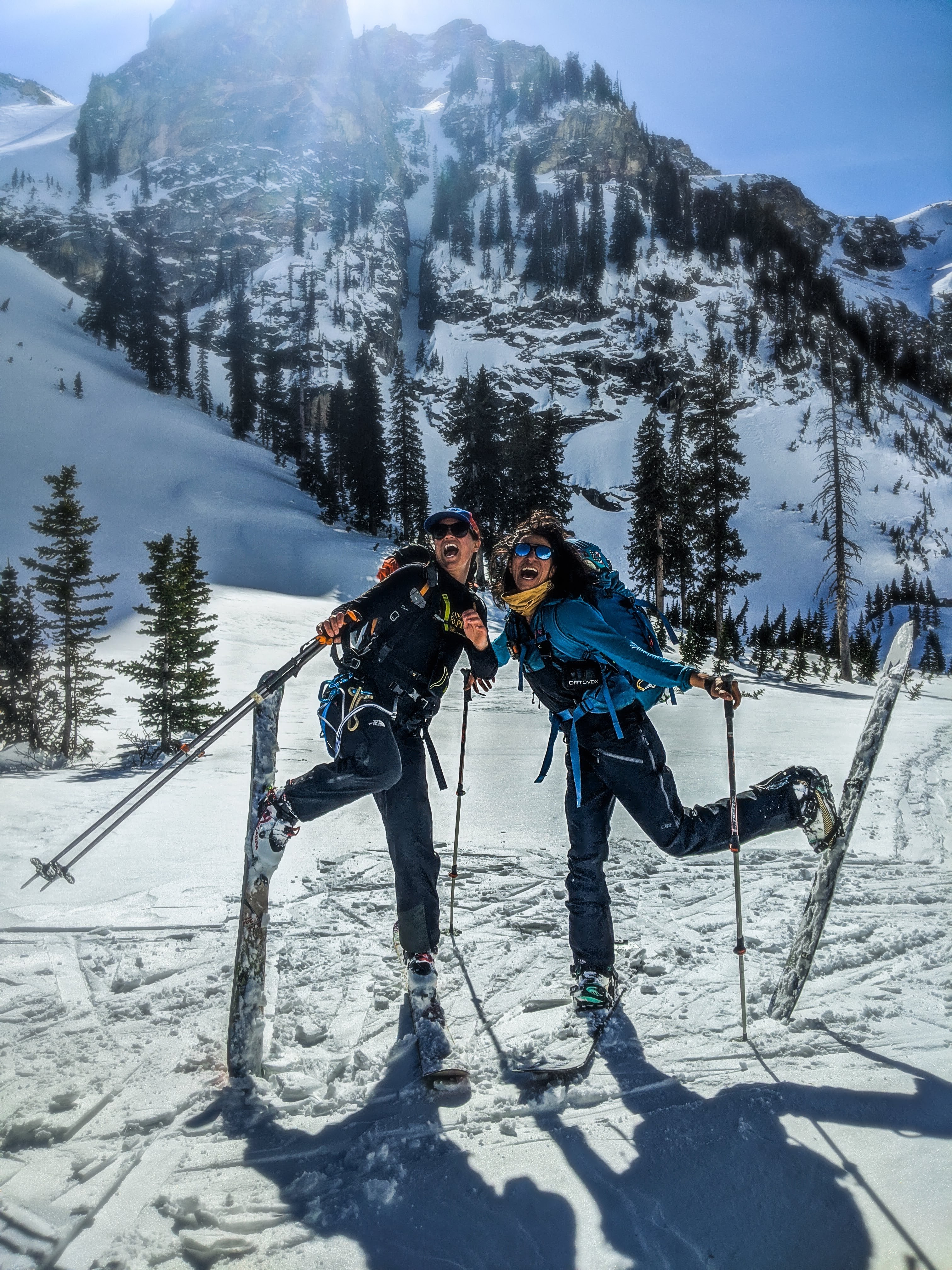 Dani Reyes-Acosta and Sofia Jaramillo After Skiing Chuter Buck, GTNP