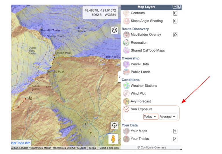 Following The Sun Using Caltopo S Sun Exposure Feature For Spring Ski Following The Sun Using Caltopos Sun Exposure Feature For Spring Ski Touring The Link 23 768x535 